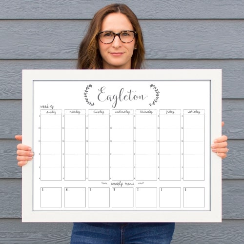Schedule Board Weekly Wall Calendar 24x36 Dry Erase Etsy