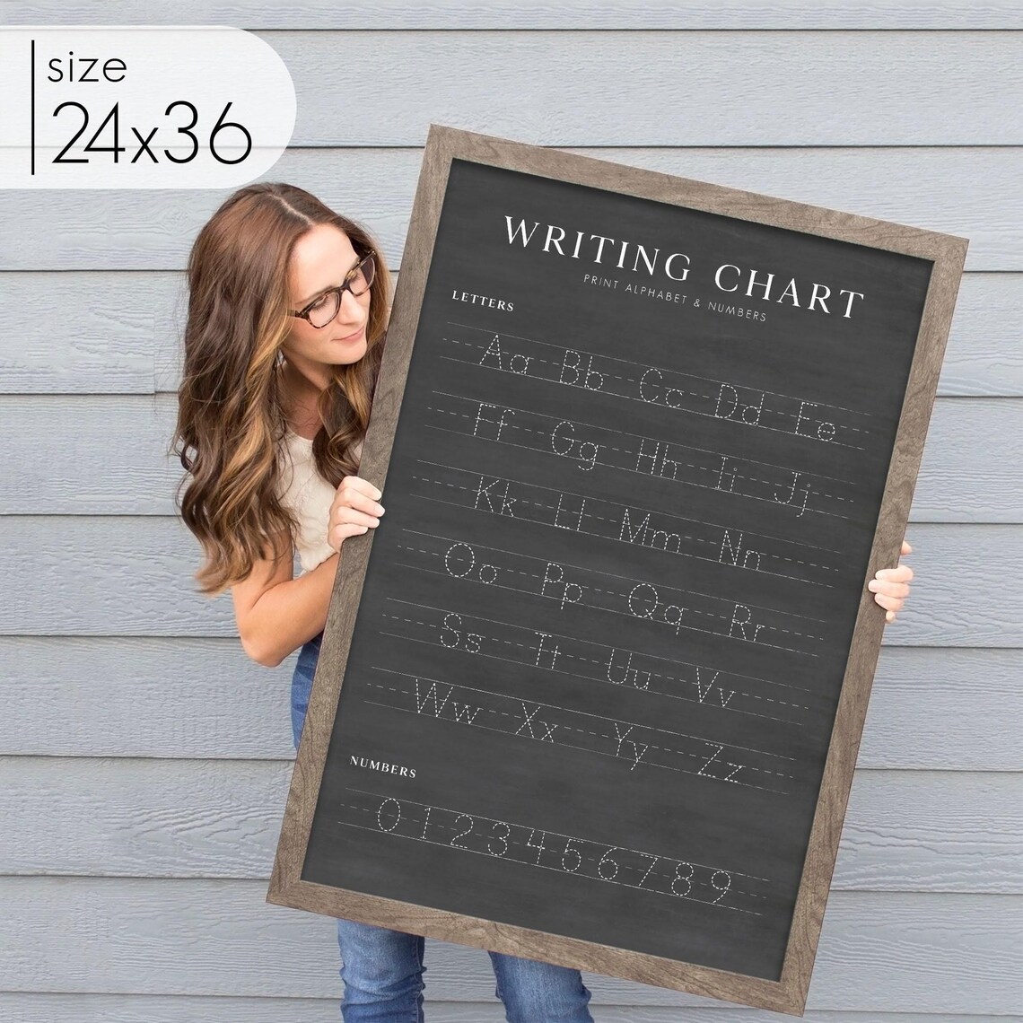 Framed Writing Chart for Homeschool Decor or Playroom With Dry-erase ...