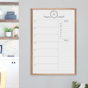 Weekly Whiteboard Calendar , Customizable 24x36 Weekly Planner , Daily planner, Farmhouse Week Calendar  #36104