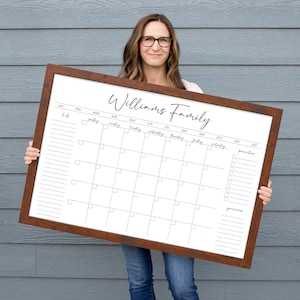 Personalized Dry Erase Wall Calendar with Custom To do list and Notes Organization Sections | Large Whiteboard Calendar