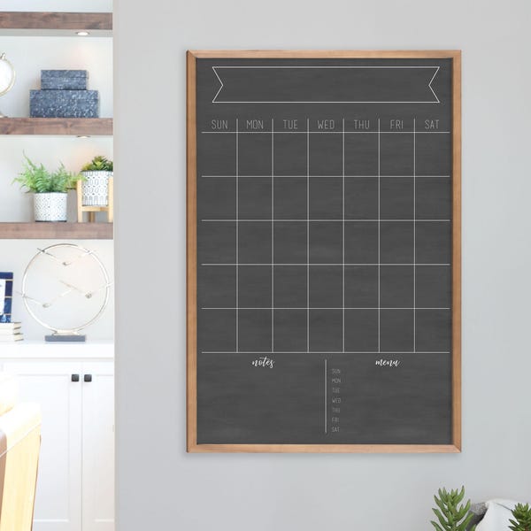 Large Minimalist Dry Erase Chalkboard Calendar