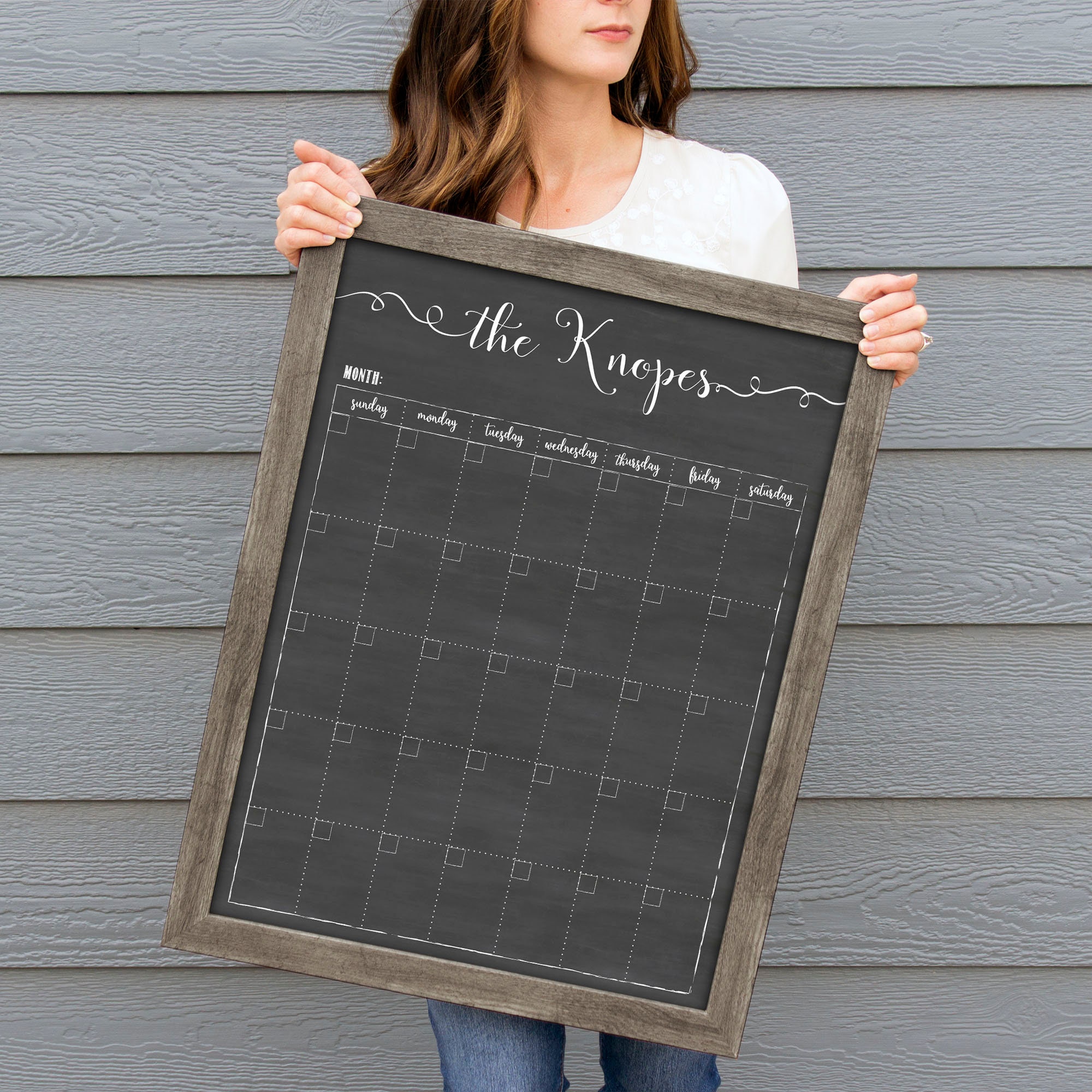 18x24 Calendar Chalkboard Dryerase Framed Wall Calendar Etsy