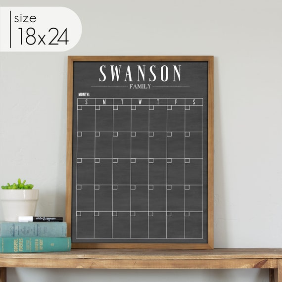 Family Calendar, Chalkboard Dry Erase Calendar Vertical 18 X 24 1806 