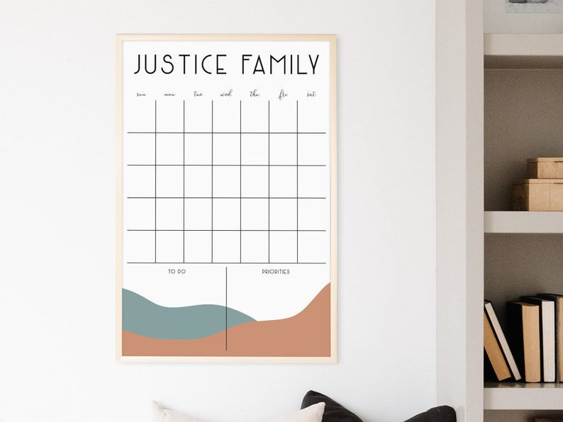 2022 Modern Wall Calendar Customized Framed Calendar Etsy