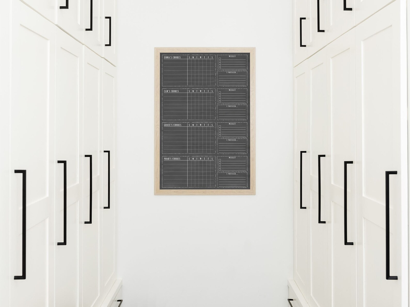 Four Child Chore Chart 24x36 Weekly Chores Dry Erase Etsy