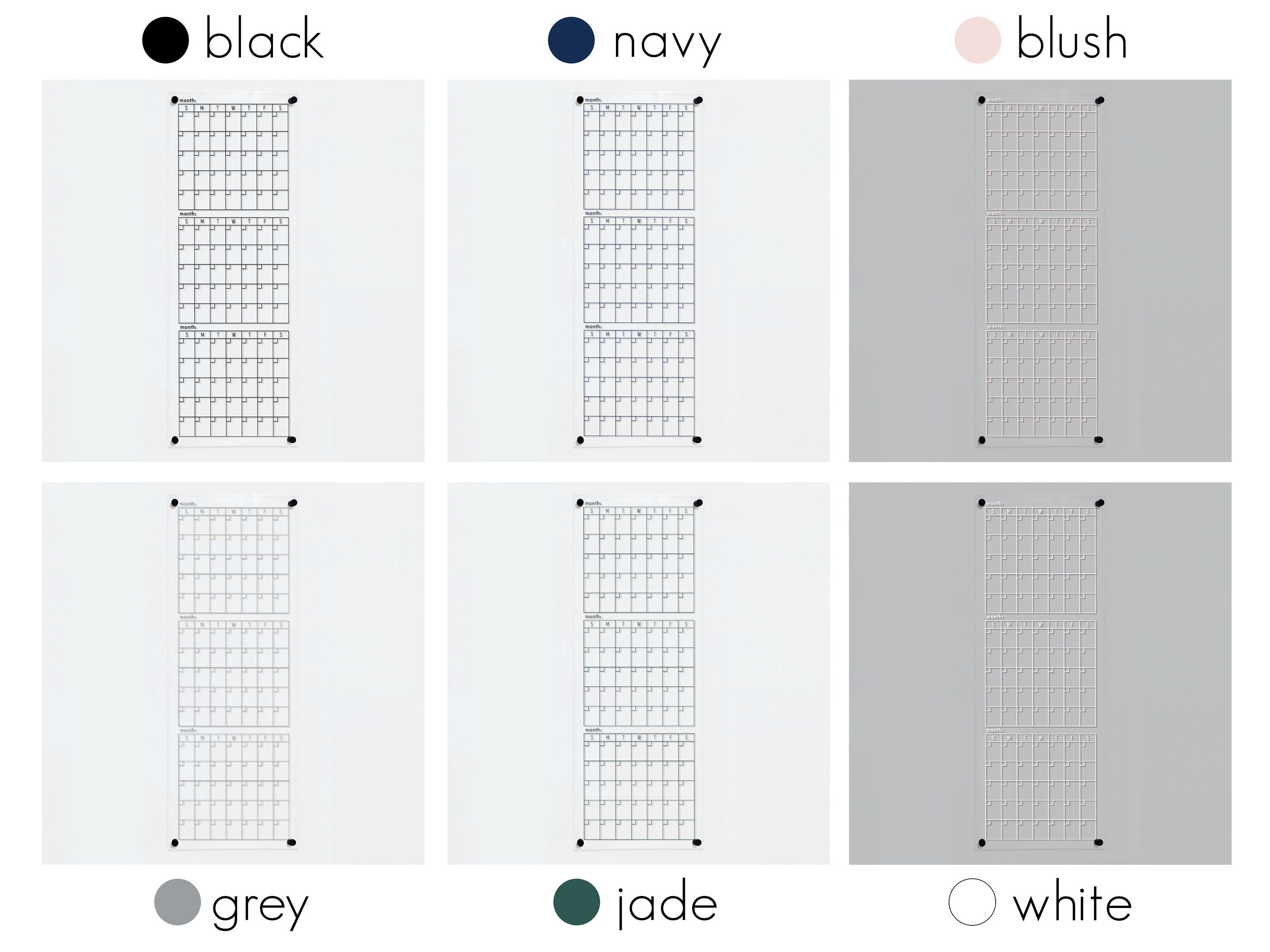 Dry Erase Quarterly Calendar on Acrylic for Wall in Office or Etsy