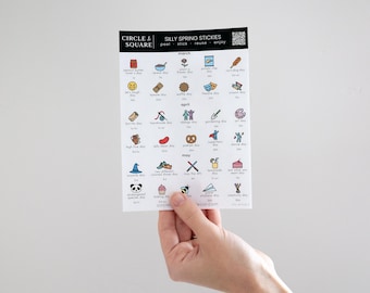 Reusable Spring Holiday Calendar Stickers – Funny Dry Erase Stickies for Acrylic & Framed Planners – Static Cling Reusable Decals