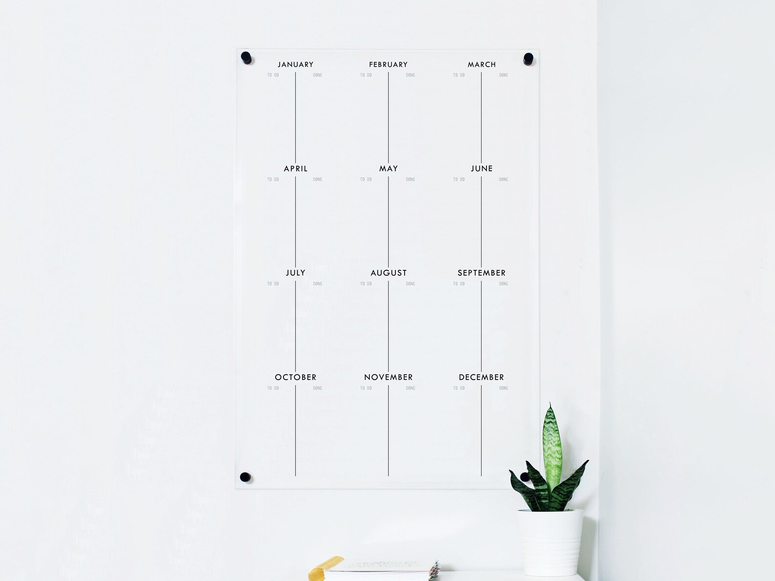 Yearly to Do Planner Dry Erase Wall Planner 12 Month Etsy