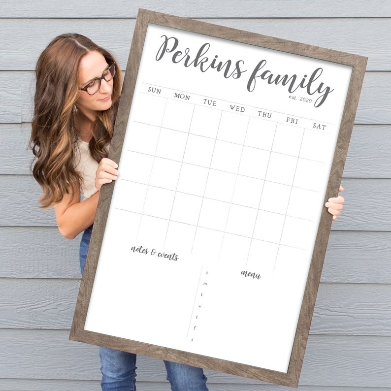 Whiteboard Wall Calendar Personalized for your Family 18x24 Etsy