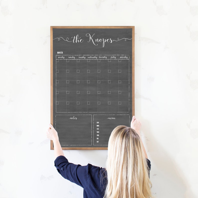 Family Calendar Custom 24x36 Dry erase calendar wall Etsy