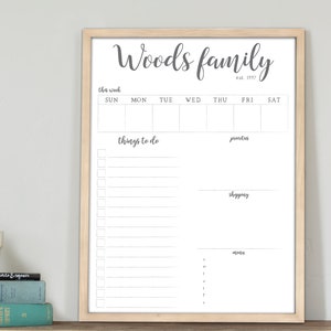To do list | 18x24 Weekly Dry Erase Calendar | Weekly Calendar | #18123