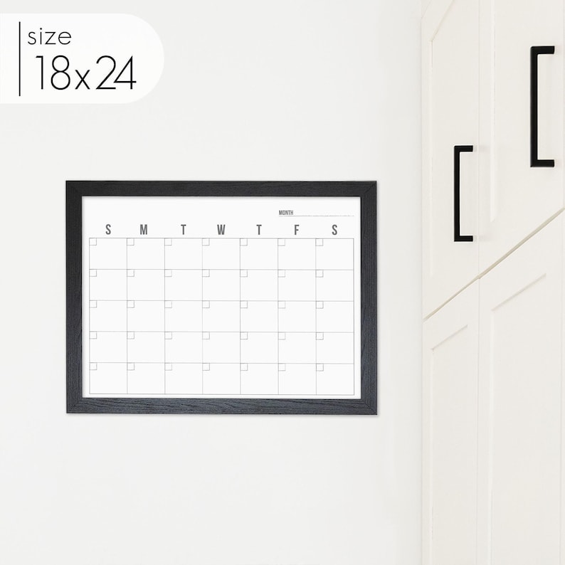 Minimalist Dry Erase Framed Calendar for Wall Whiteboard, Not Personalized, Framed Calendar for Office, Kitchen or Home | Dwyer image 7
