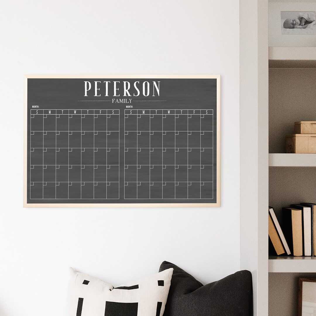 Two Month Calendar Dry Erase Calendar Personalized - Etsy