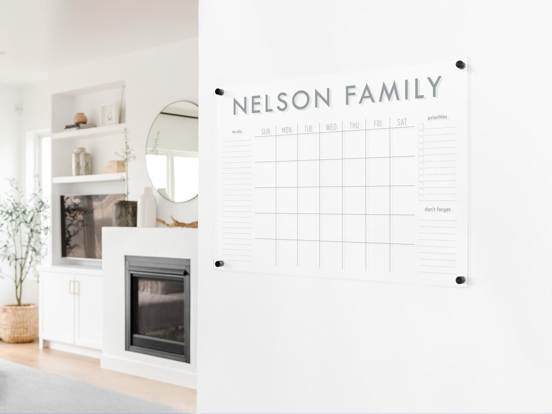 Grey Calanders Grey Calendar, Large Acrylic Wall Calendar With Grey Text, 2026 ...