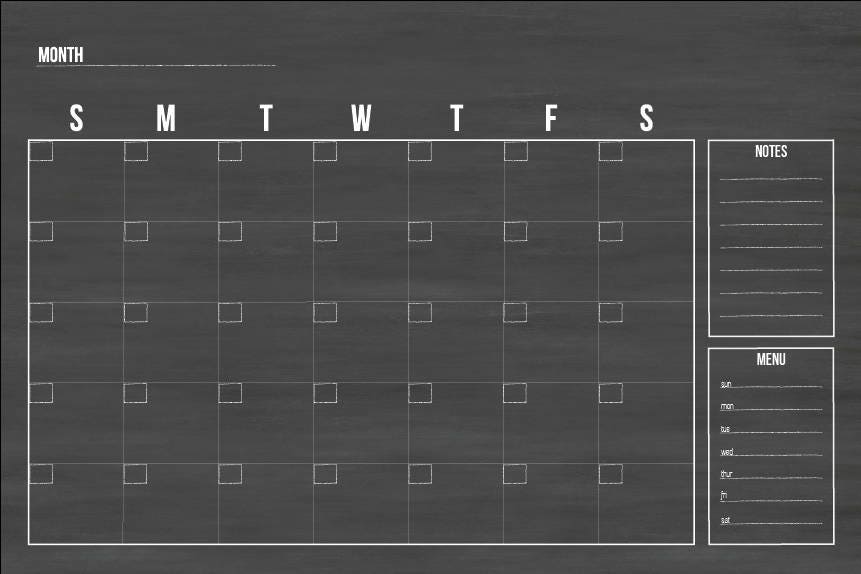 24x36 Calendar Large Calendar DryErase Calendar Etsy