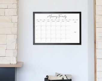 Dry Erase Board Personalized Family Wall Calendar | Personalized Custom Wall Calendar | Multiple Sizes & Colors