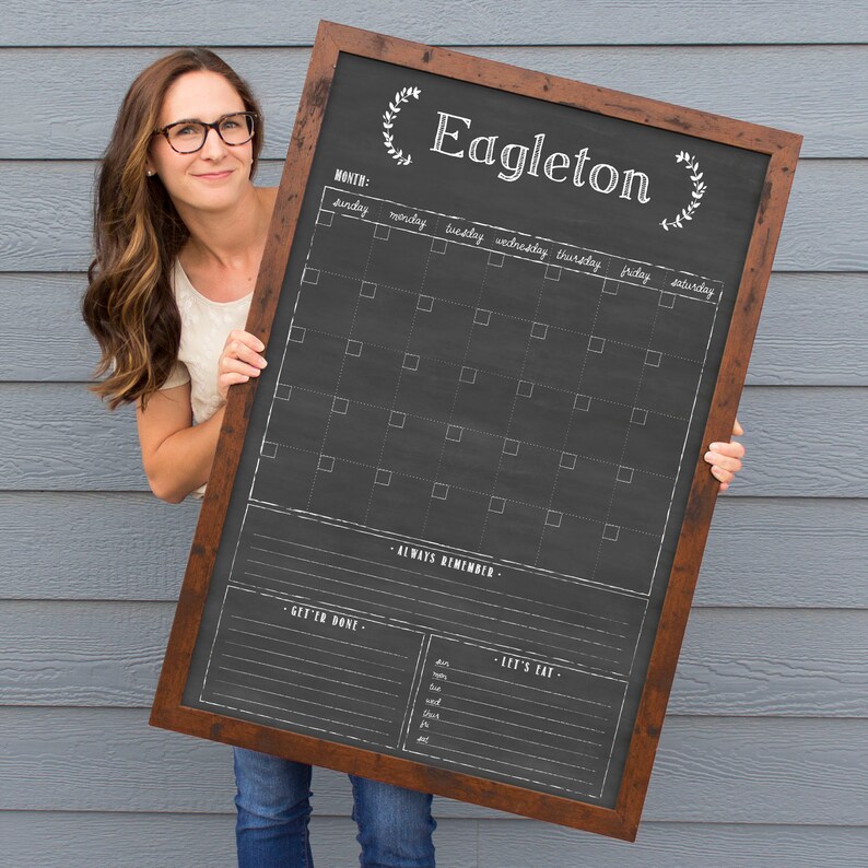 Calendar Large Family Calendar 3 Custom Boxes 24x36 Etsy