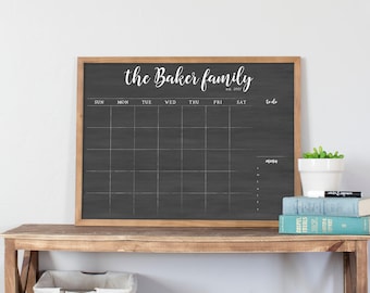 Calendar 2026 | Reusable Calendar |  Dry Erase Chalkboard Calendar | Framed Chalkboard Calendar |