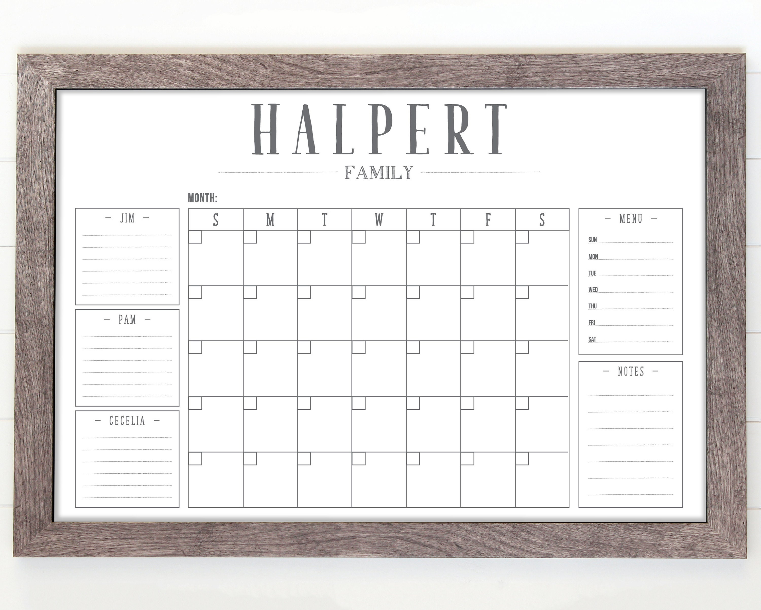 Command Center Calendar Large Wall Calendar Dry erase Etsy