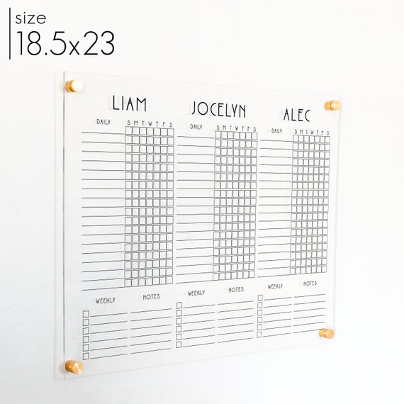 Large Whiteboard Calendar, 24x36 Dry Erase Reusable Framed Calendar,  Landscape, Custom Family Name Calendar, Cursive Hanging Calendar 3676 
