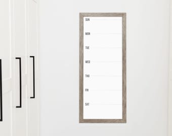 Weekly Menu Board | Menu Planner | 9x24 or 14x36 board | Weekly Schedule