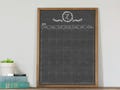 Wall Calendar, Monogram Chalkboard Dry Erase Calendar Vertical 18 x 24