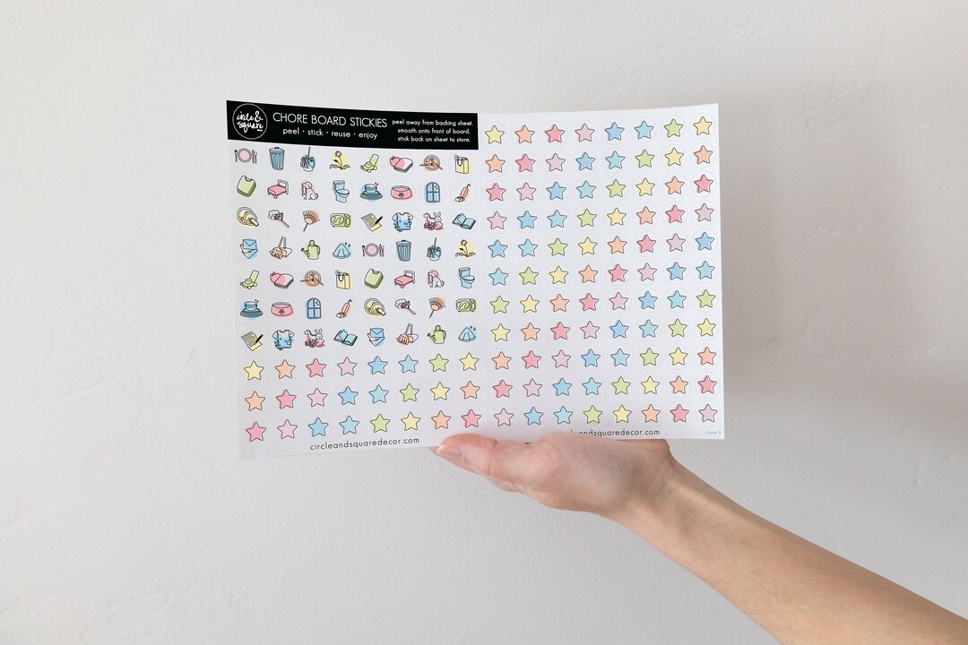 Chore Chart Stickies, Reusable Stickers for Chore Charts | Visual Chore ...