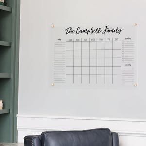 Acrylic Calendar 2026, Family Wall Calendar, Personalized Calendar, Wall Organizer With Calendar, Acrylic Wall Planner, New Home Gift
