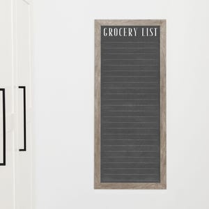 Personalized Framed Dry Erase Chalkboard Grocery List for Wall | Customized Shopping List, To Do List or Notes Dry Erase Chalkboard