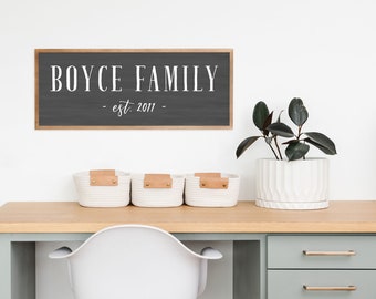 9x24 y 14x36 Signo de apellido / regalo de boda / signo de apellido / signo establecido / regalo de bienvenida