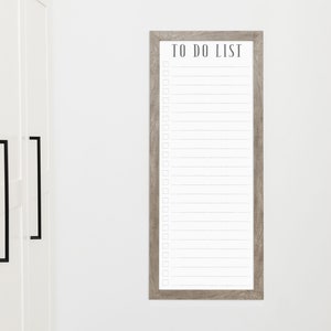 To do Checklist | Whiteboard | 9x24 OR 14x36 dry erase framed board | to do list for wall | framed to do list