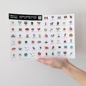 Holiday Stickies, Reusable Planner Static Clings for Acrylic Calendars | Yearly Holiday Planner Stickies, Reusable Holiday Sticker Sheet