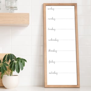 Gerahmter Wochenplaner, Whiteboard Kalender, Menükarte