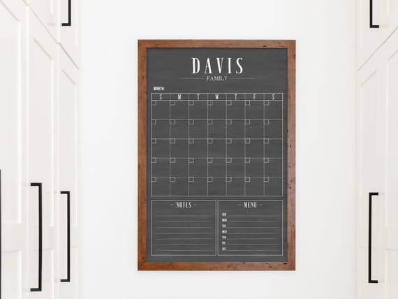 Chalkboard Calendar, Chalkboard Calendar, Customized Calendar