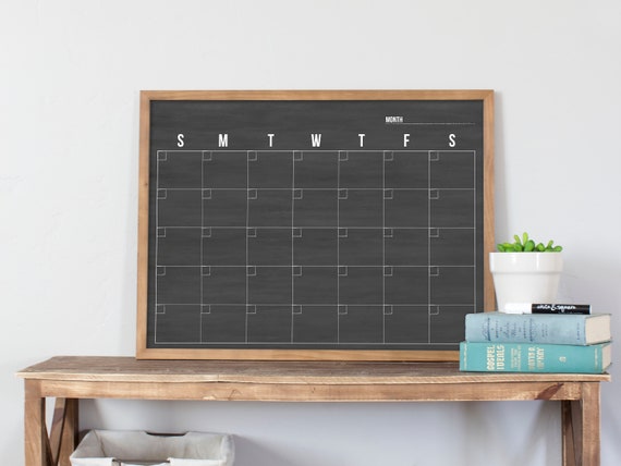 Minimalist Dry Erase Calendar Chalkboard - Etsy