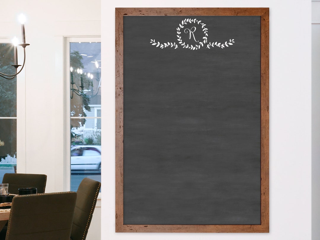 Monogrammed Chalkboard, Personalized Chalkboard, 24 X 36 Framed Dry