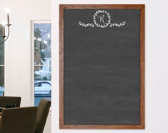 Monogrammed Chalkboard, Personalized Chalkboard, 24 x 36 Framed Dry Erase Board, Family Name Chalkboard, Optional Magnetic Upgrade #3601