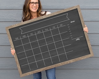 Chalkboard Calendar for Not Personalized | Large Wall Calendar | Reusable Calendar | Calendar Planner |