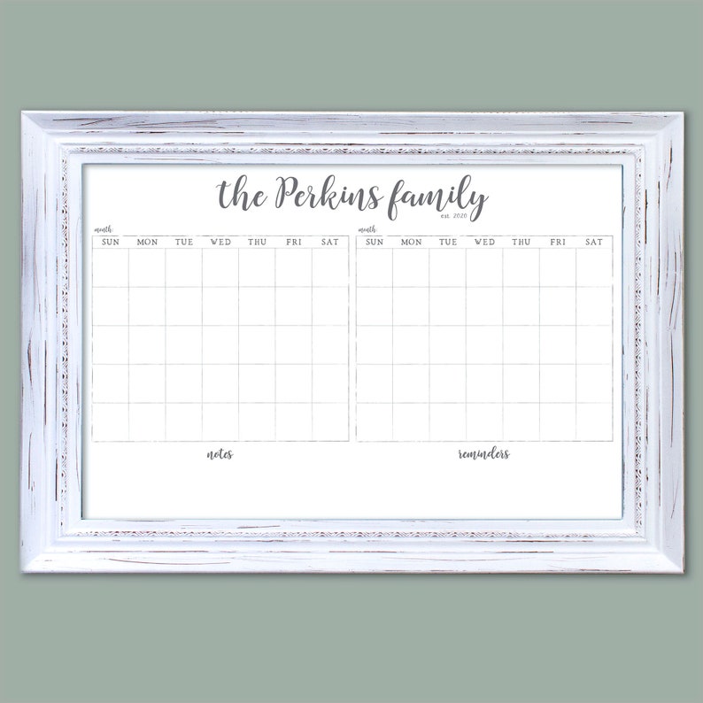 Large 24x36 Calendar Framed Calendar Dry erase board | Etsy