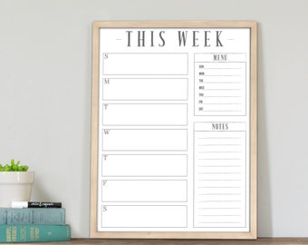 18x24 Weekly Calendar, Weekly Dry Erase Planner, Custom Framed Calendar for Command Center, Housewarming #1890