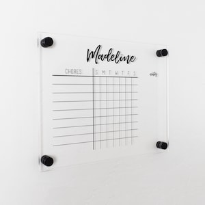 Acrylic Kid&#39;s Schedule, Personalized Weekly Planner, Kids Home School Schedule, Toddler Chore Chart, Cleaning Schedule, Weekly Routine Chart