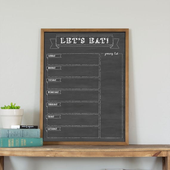 Wooden Chalkboard Weekly Planner Kitchen Memo Board To Do List Meal Planner 