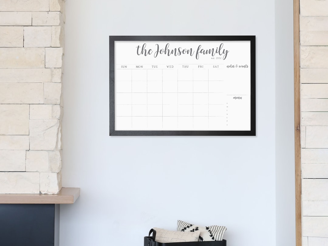 Large 24x36 Calendar | Framed Calendar | Dry Erase Board | - Etsy