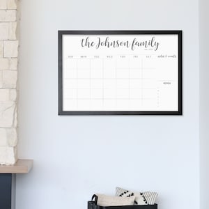 Large 24x36 Calendar | Framed Calendar | Dry erase board |
