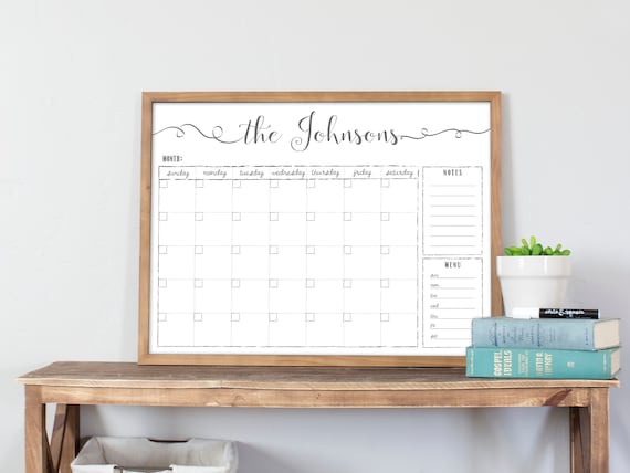 Modern Dry Erase Weekly Week of Wall Calendar White Board /dry Erase Decal  Calendar, Weekly Calendar, Weekly Dry Erase Wall Decal 