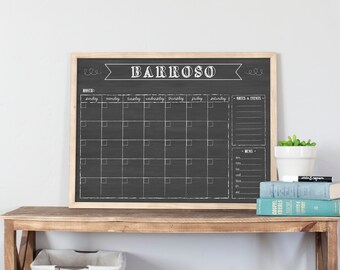 Chalkboard Calendar, 24 x 18, Dry Erase Custom Chalkboard Calendar #1839