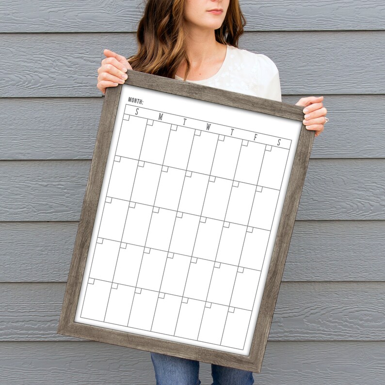 Tall Whiteboard Calendar Minimalist Calendar 18x24 Etsy