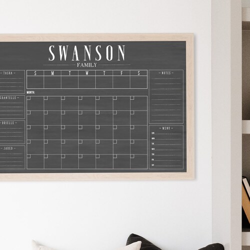 Command Center for Family Dry Erase Chalkboard Style Command Etsy