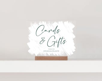 Personalized Wedding Cards and Gifts Table Acrylic Sign | More Sizes and Colors Available | Custom Baby Shower or Bridal Shower Sign