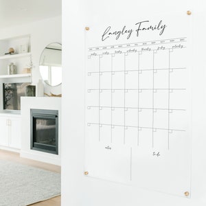 Vertical Acrylic Calendar For Wall, Clear Dry Erase Board, 2022 Modern Office Calendar, Minimalist Housewarming Gift, Wall Mounted xx313 image 1